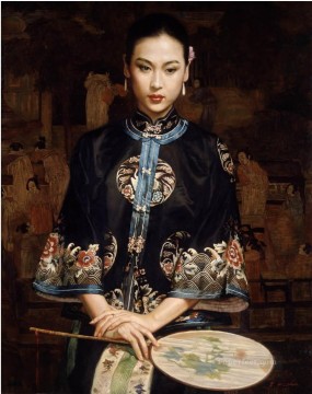 Esperando a la chica china Chen Yifei Pinturas al óleo